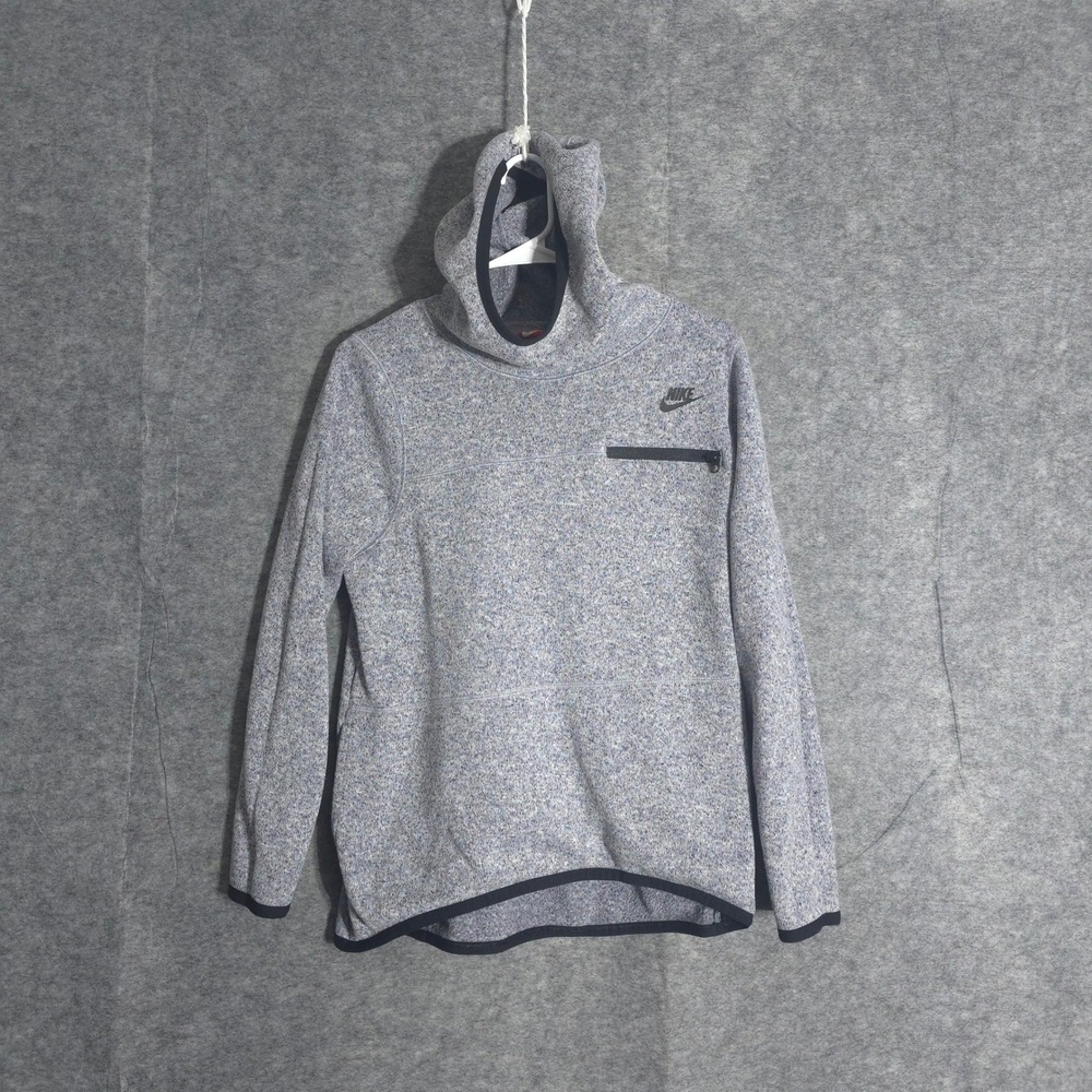 Nike Tech Fleece Hoodie Mens Medium Heathered Gray Pullover Zip Pocket Casual